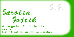 sarolta fojtik business card